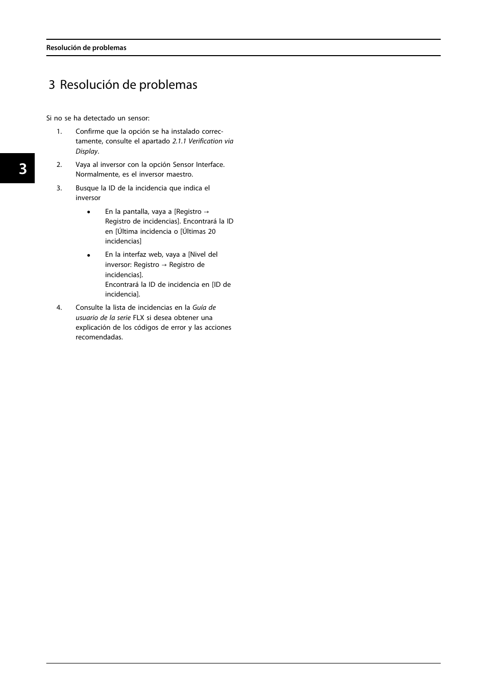 3 resolución de problemas | SMA FLX Series Sensor Interface Option User Manual | Page 39 / 51