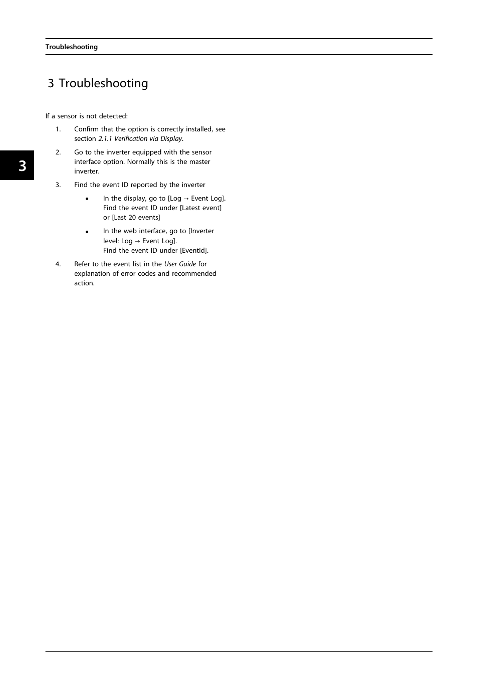3 troubleshooting | SMA FLX Series Sensor Interface Option User Manual | Page 9 / 51