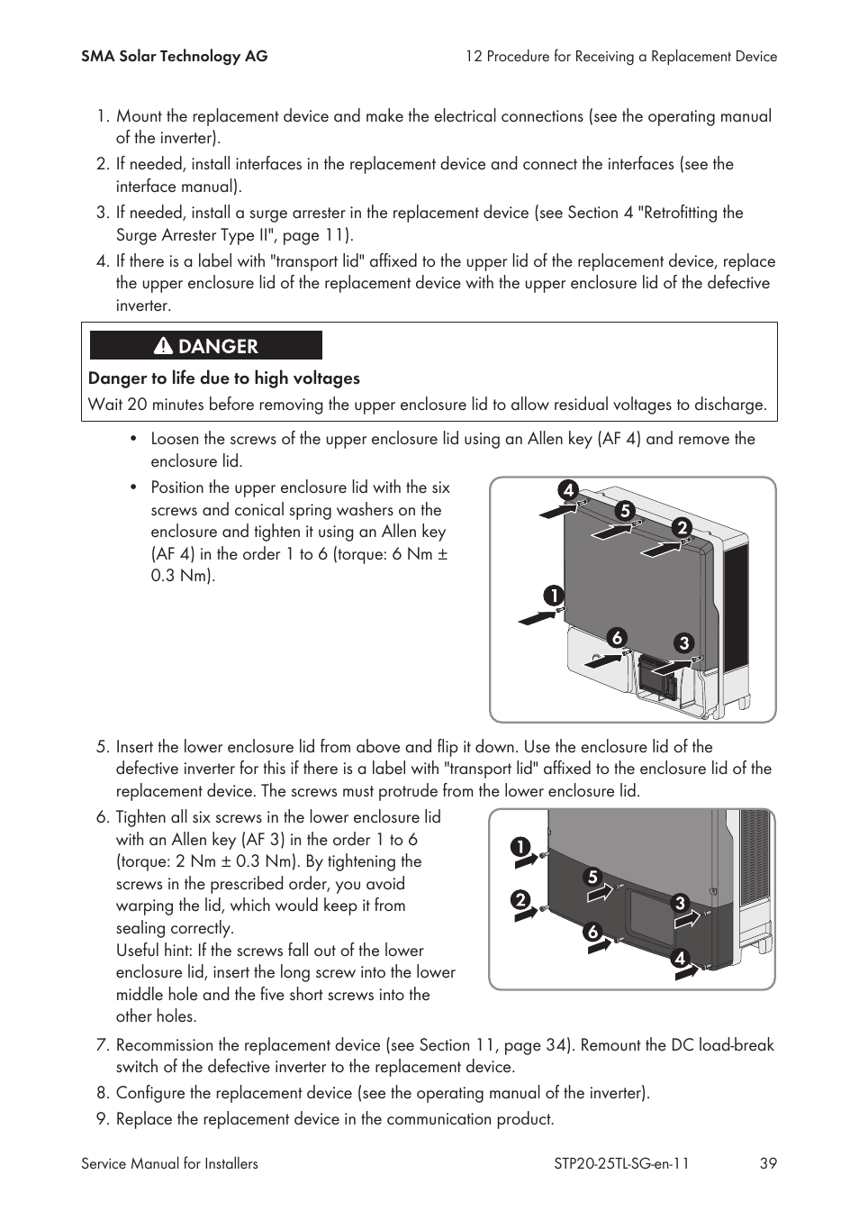 SMA 20000TL Service Manual User Manual | Page 39 / 46