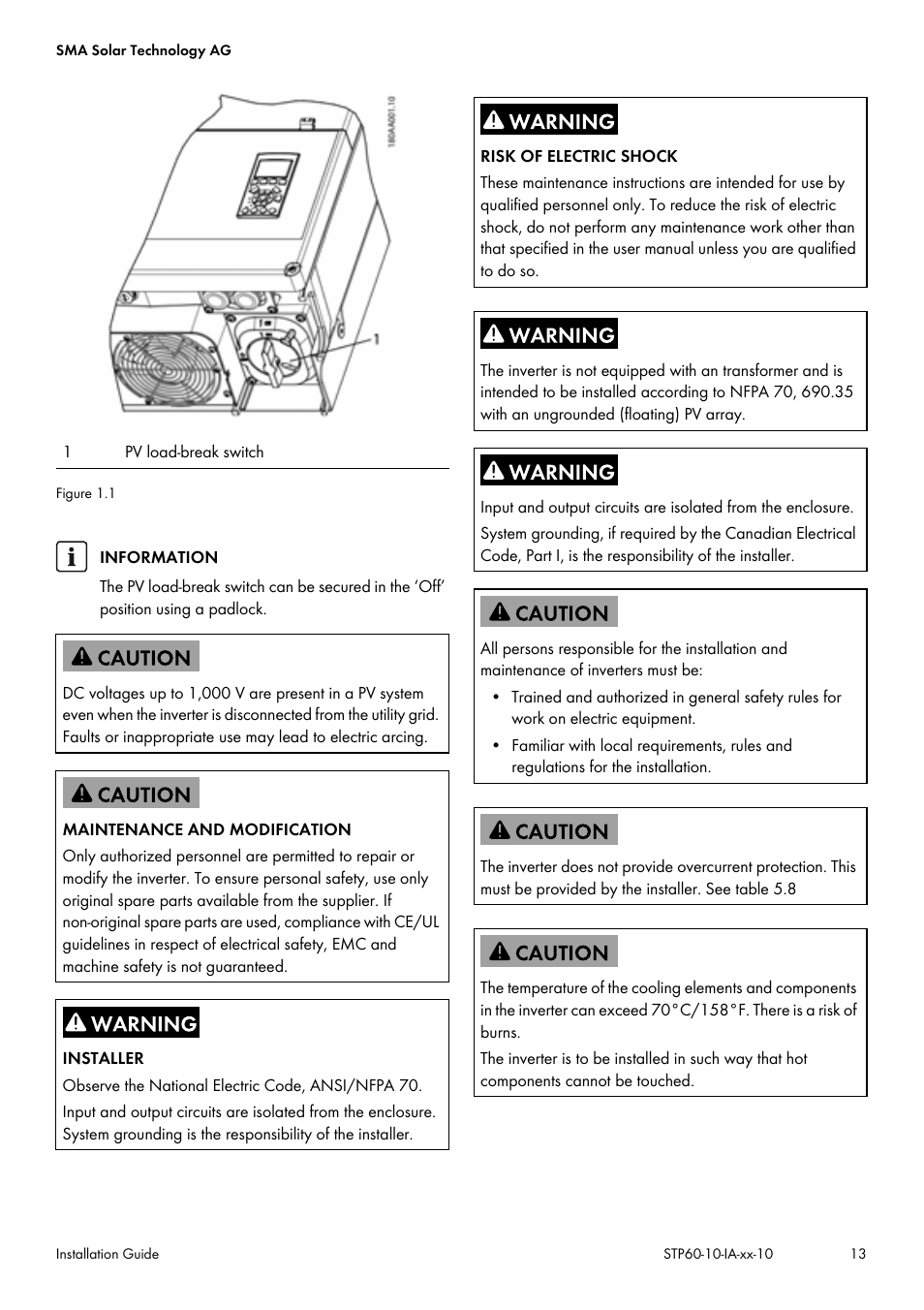 SMA STP 60-US-10 Installation User Manual | Page 13 / 232