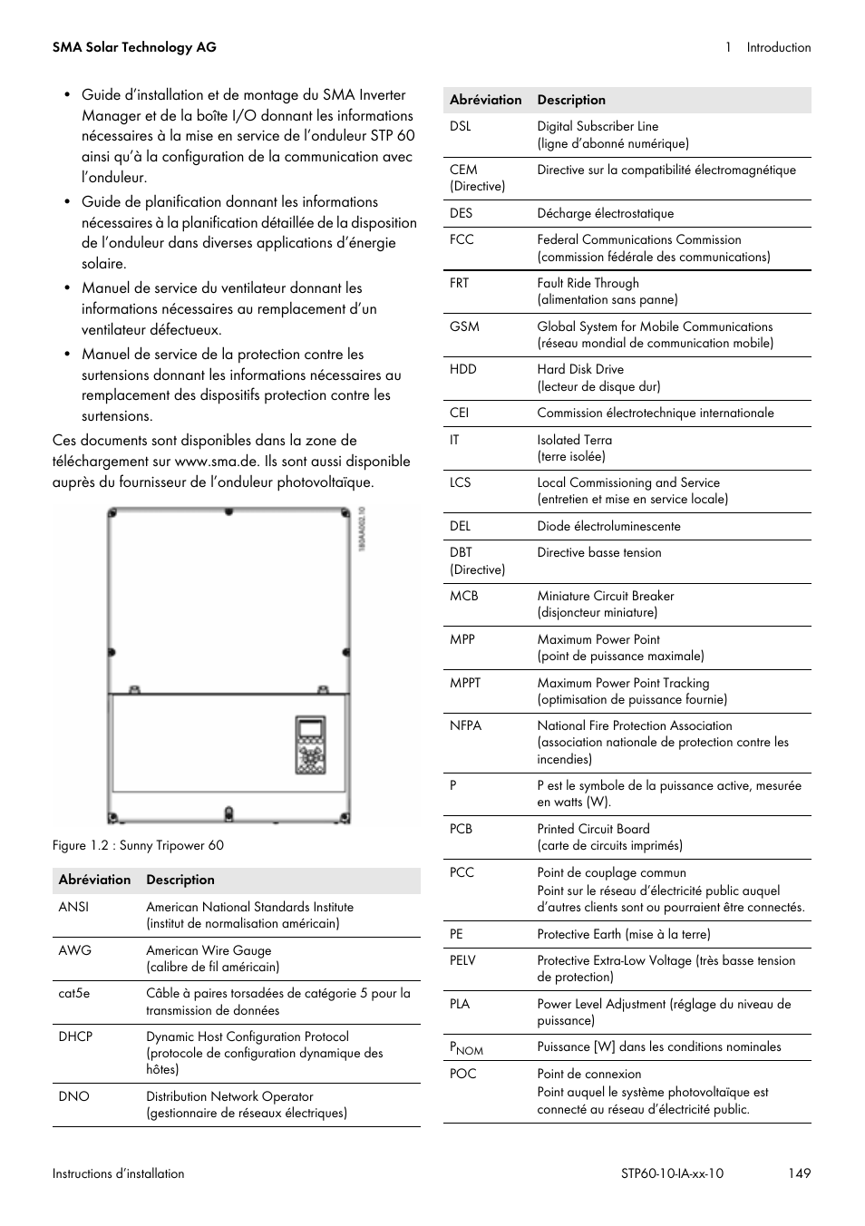 SMA STP 60-US-10 Installation User Manual | Page 149 / 232