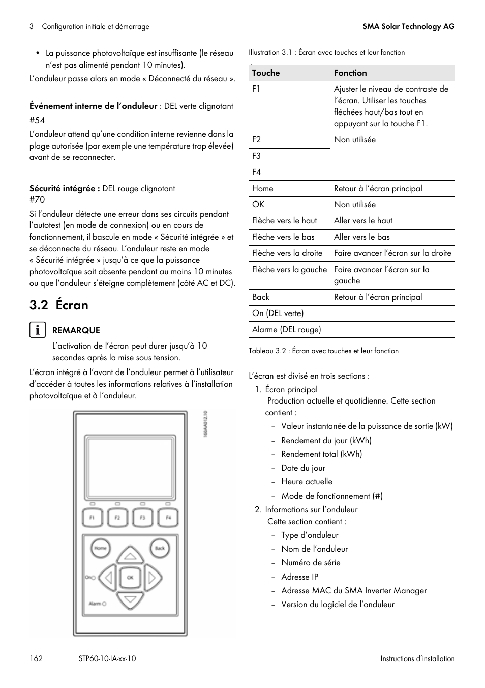 2 écran | SMA STP 60-US-10 Installation User Manual | Page 162 / 232