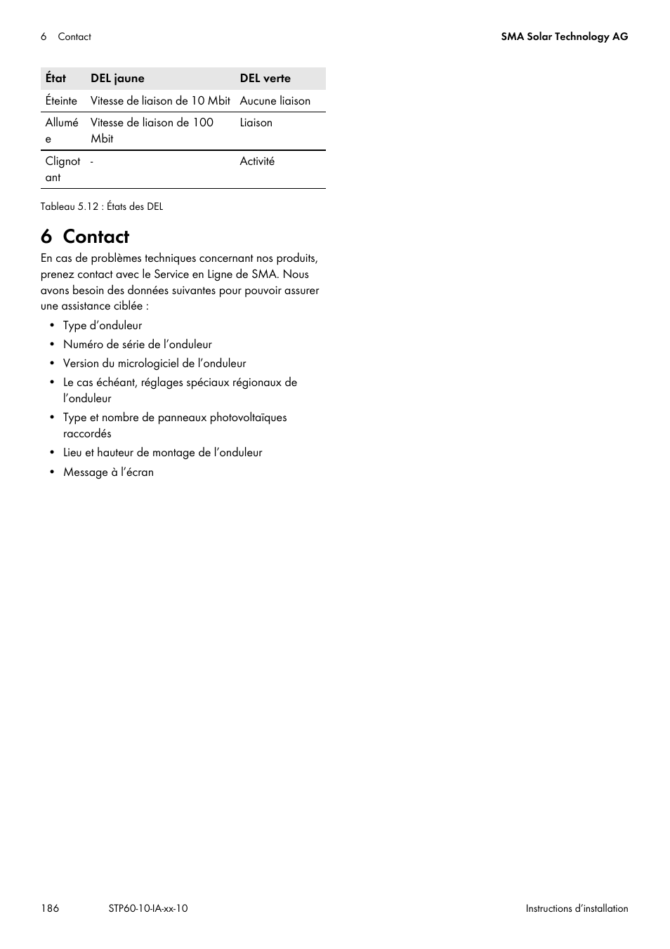6 contact | SMA STP 60-US-10 Installation User Manual | Page 186 / 232