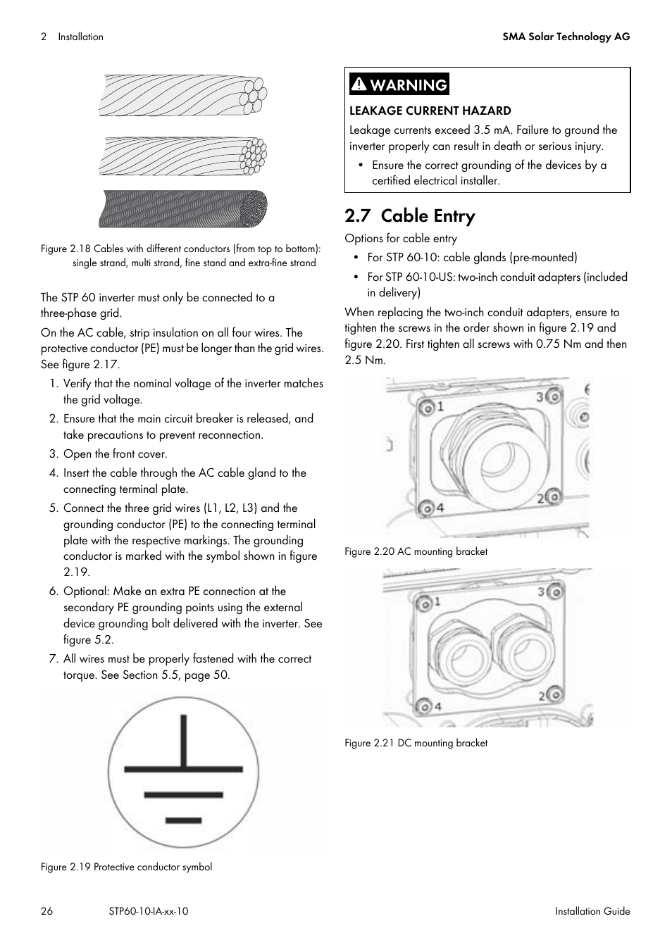 7 cable entry | SMA STP 60-US-10 Installation User Manual | Page 26 / 232