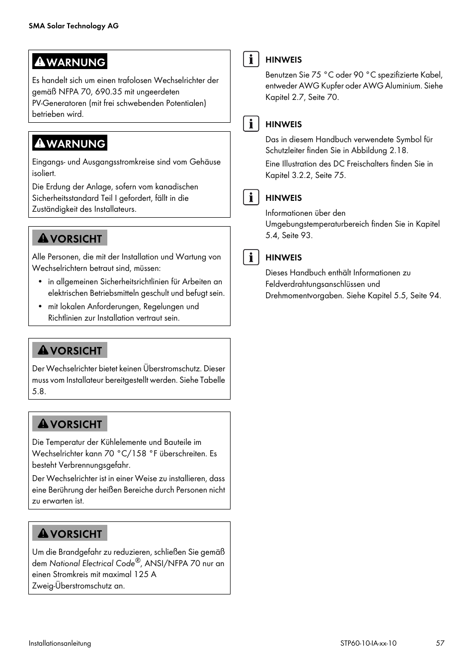 SMA STP 60-US-10 Installation User Manual | Page 57 / 232
