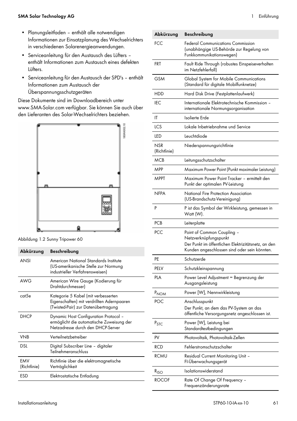 SMA STP 60-US-10 Installation User Manual | Page 61 / 232