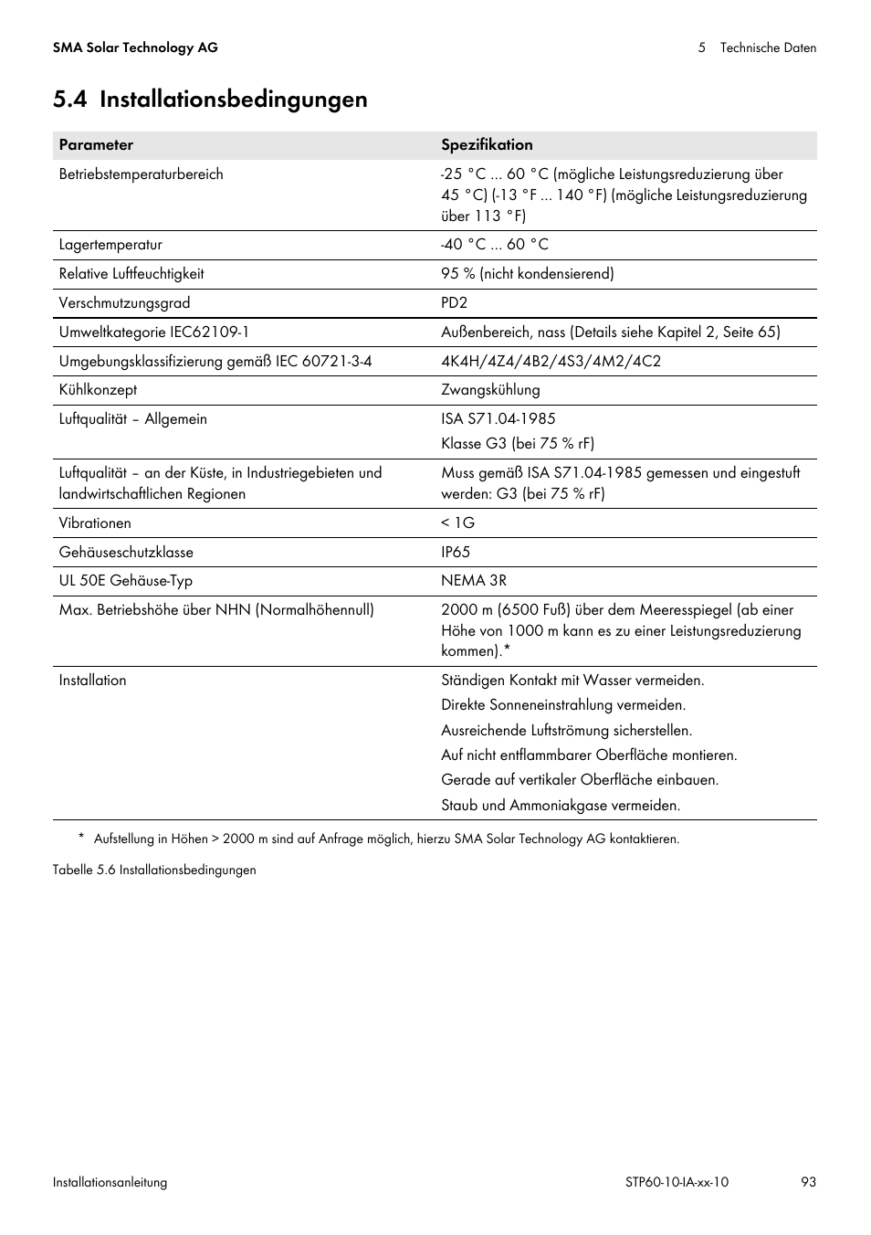 4 installationsbedingungen, Kapitel 5.4, seite 93 | SMA STP 60-US-10 Installation User Manual | Page 93 / 232
