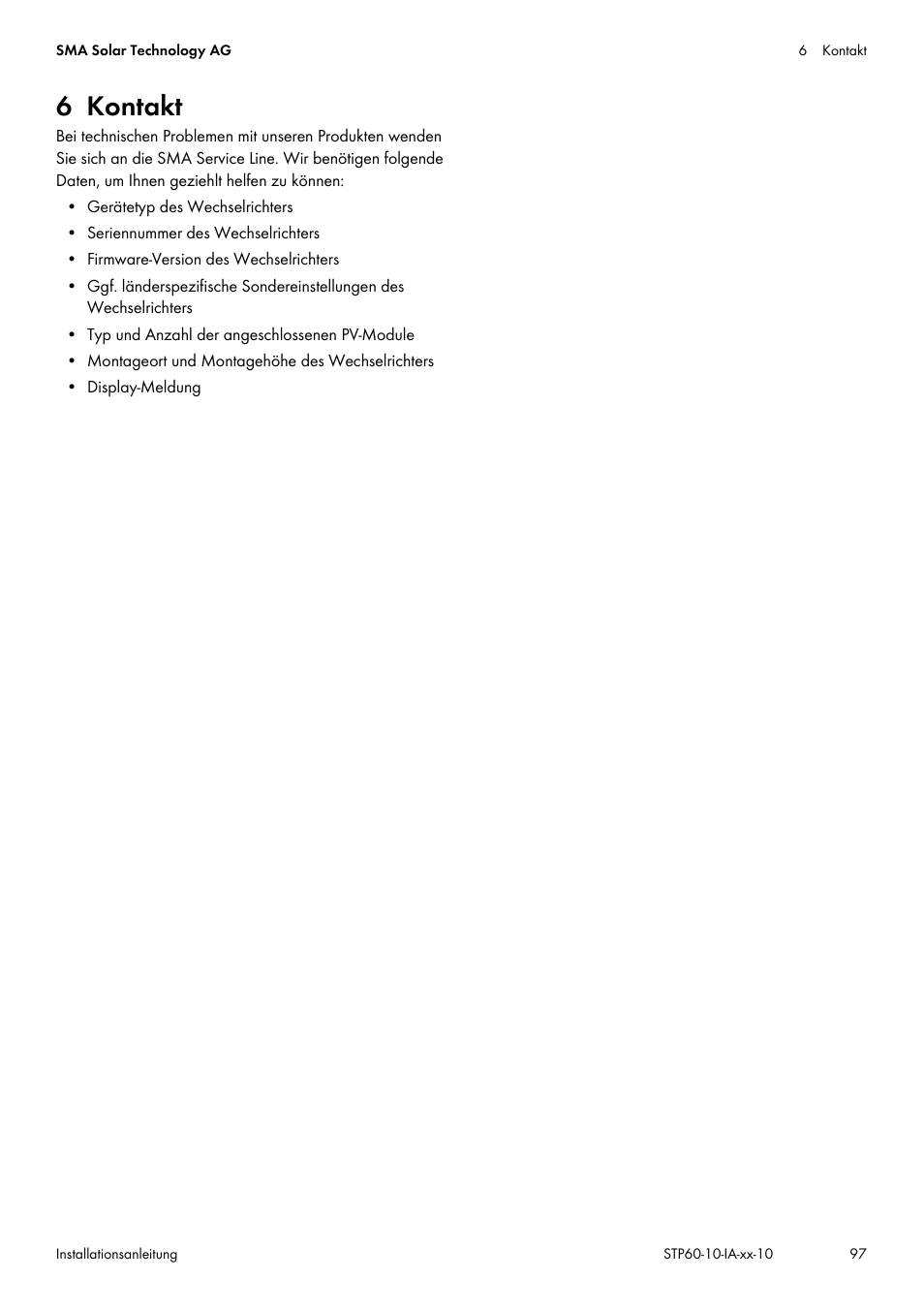 6 kontakt | SMA STP 60-US-10 Installation User Manual | Page 97 / 232