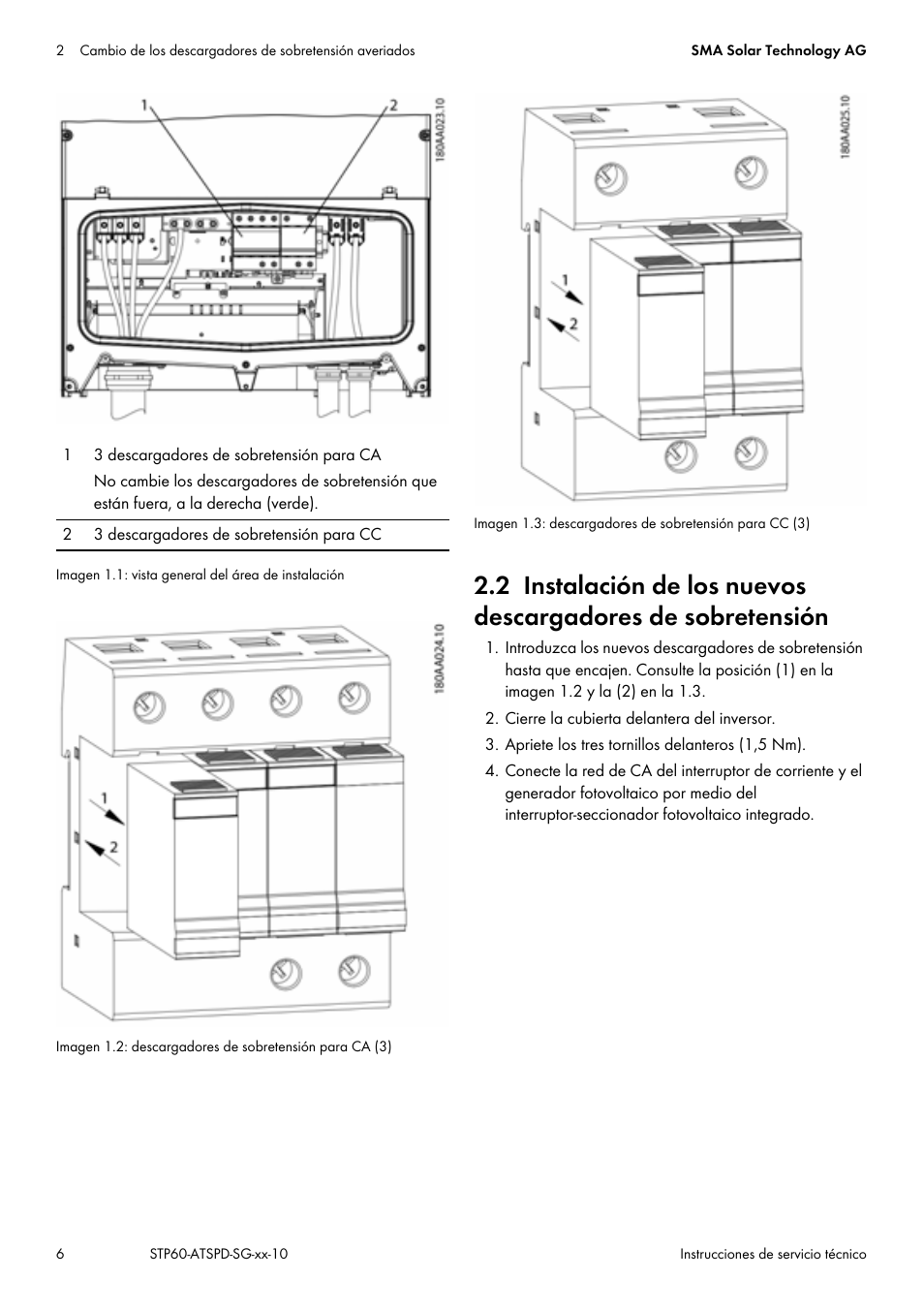 SMA STP 60-US-10 Replacing Defective Surge Arresters User Manual | Page 6 / 12