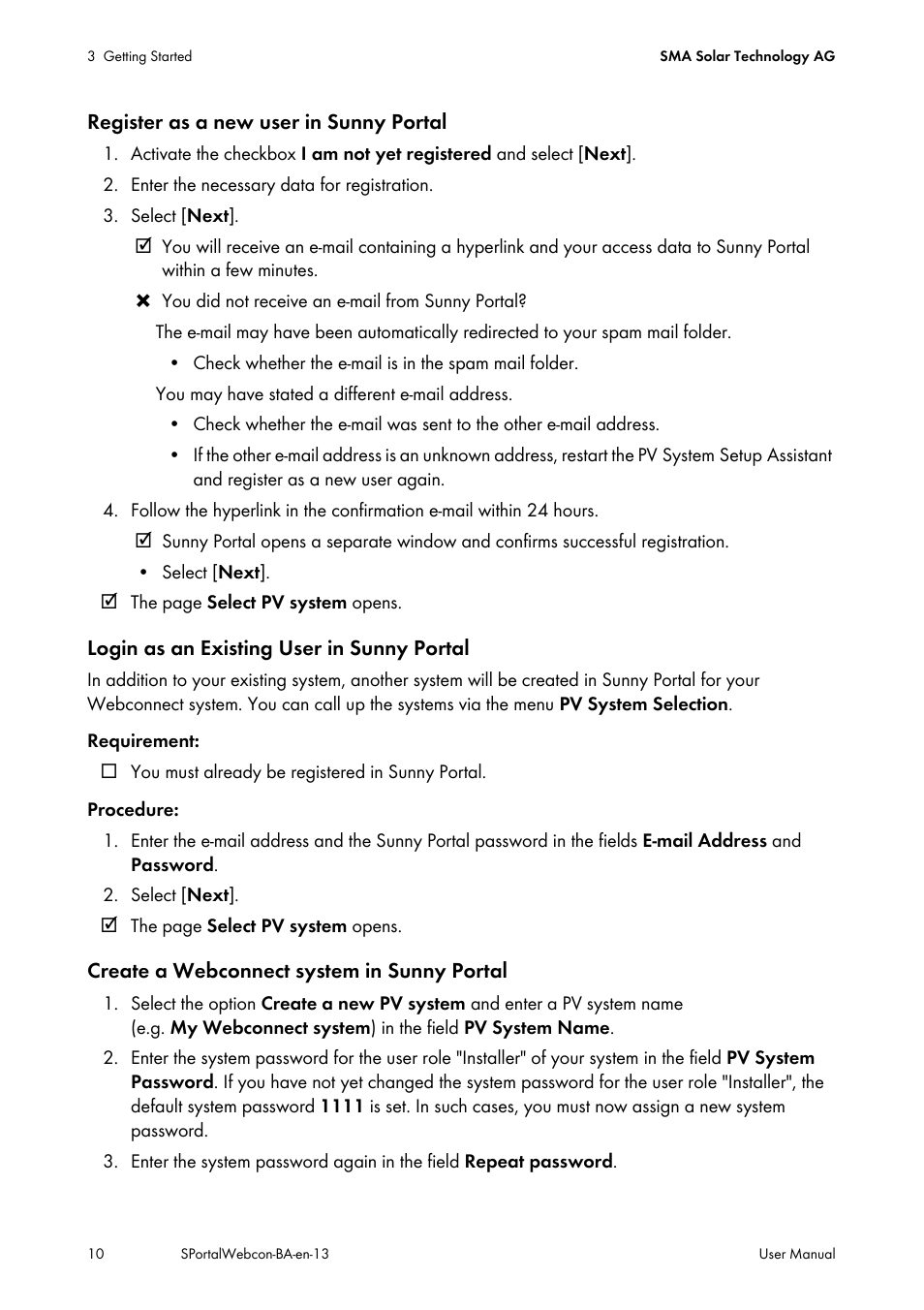 SMA Webconnect Systems in SUNNY PORTAL User Manual | Page 10 / 69