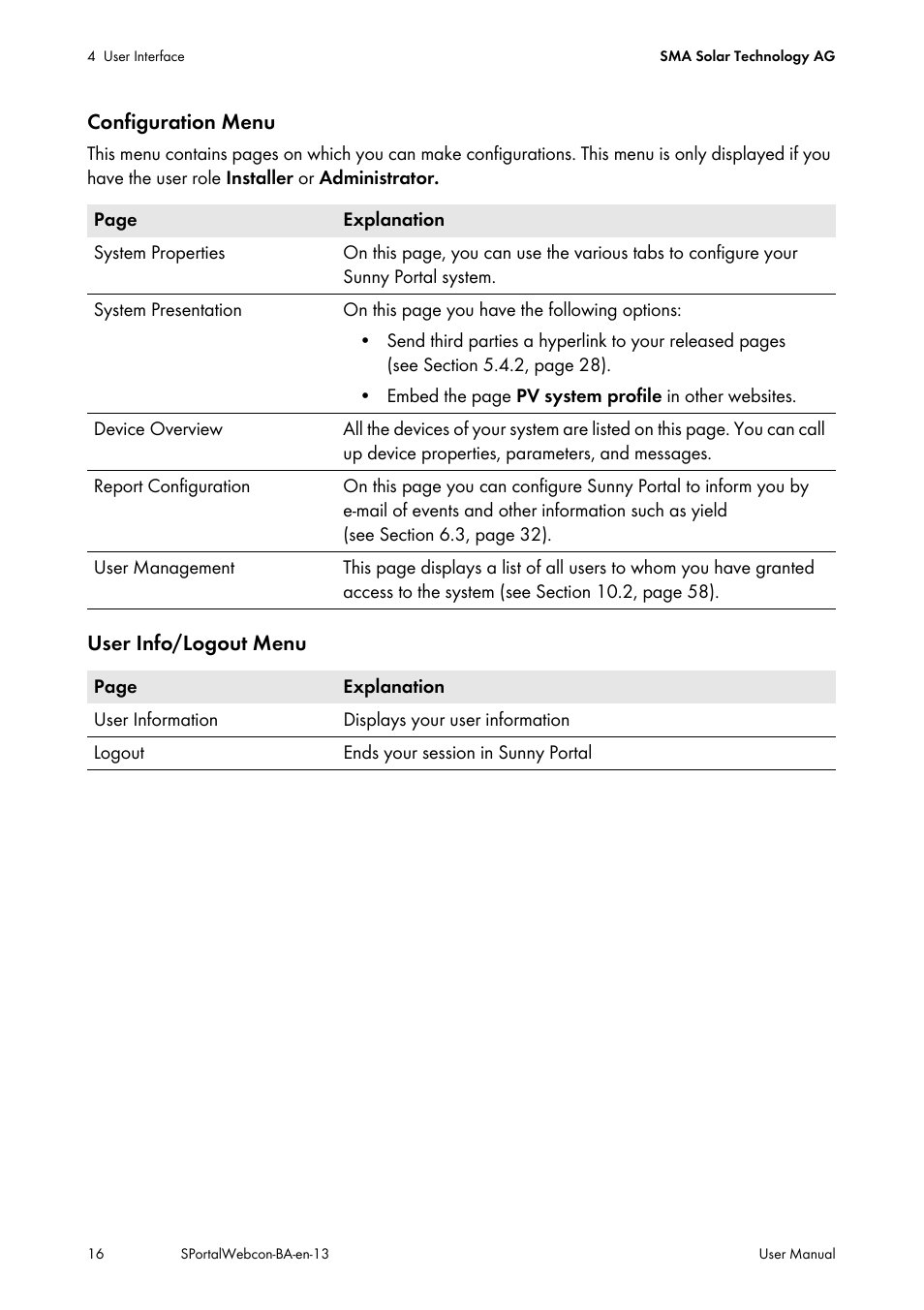 SMA Webconnect Systems in SUNNY PORTAL User Manual | Page 16 / 69