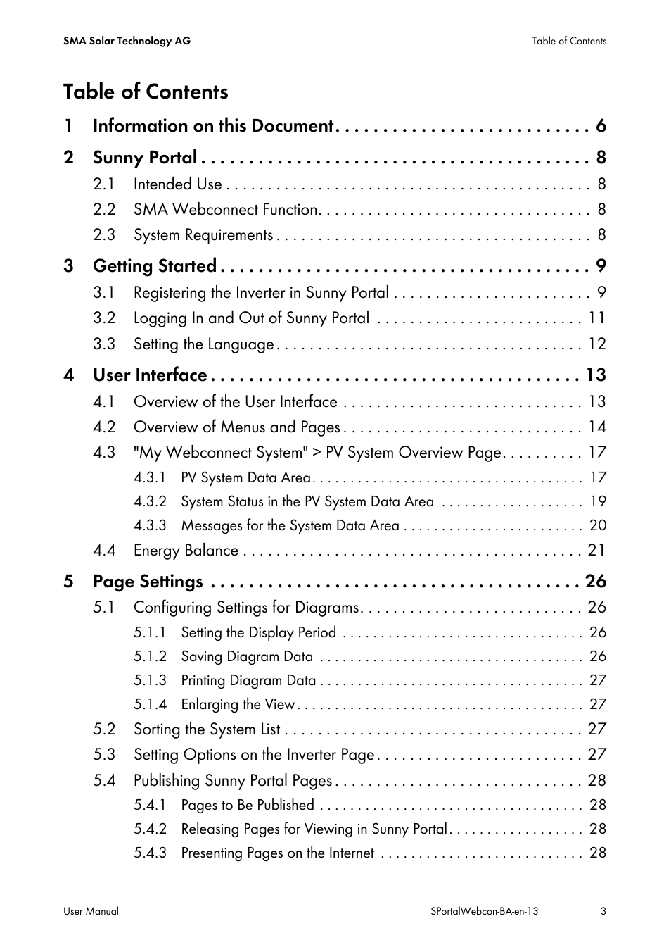SMA Webconnect Systems in SUNNY PORTAL User Manual | Page 3 / 69
