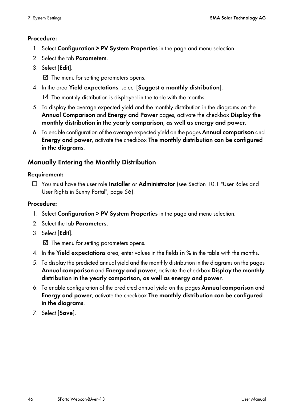 SMA Webconnect Systems in SUNNY PORTAL User Manual | Page 46 / 69