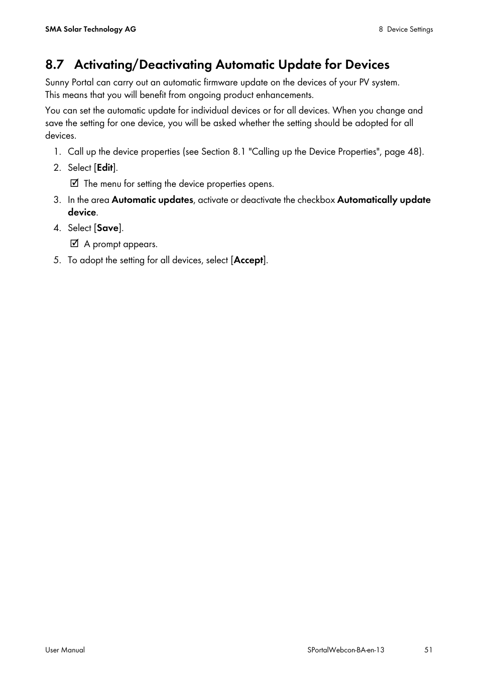 SMA Webconnect Systems in SUNNY PORTAL User Manual | Page 51 / 69