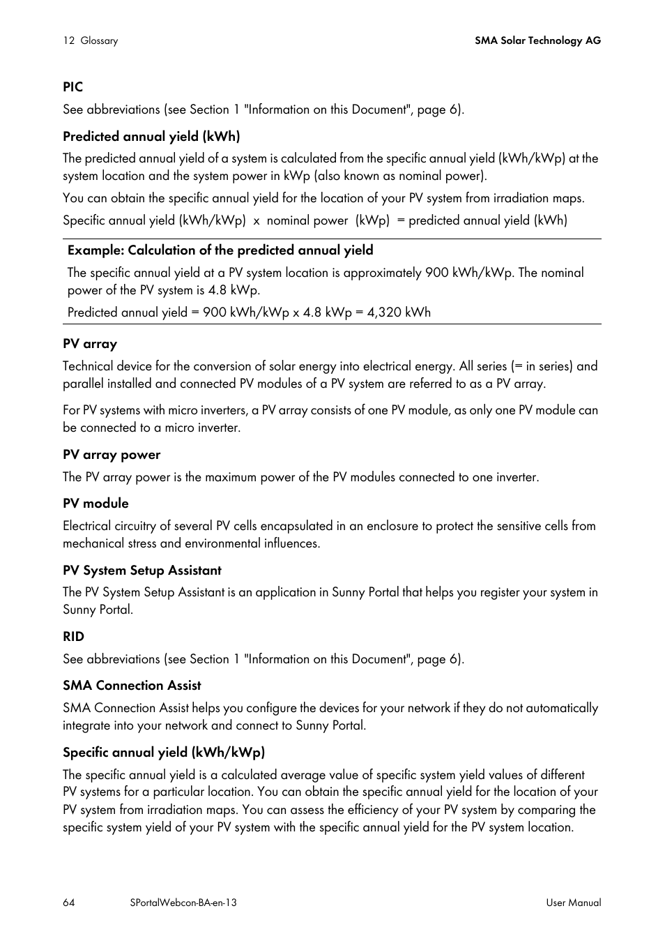 SMA Webconnect Systems in SUNNY PORTAL User Manual | Page 64 / 69