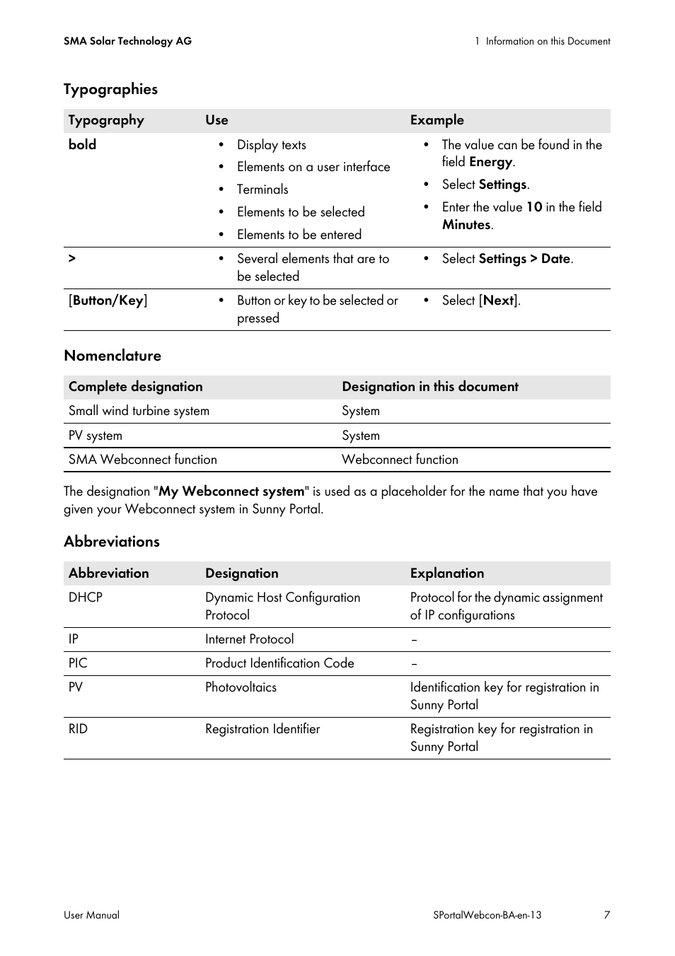SMA Webconnect Systems in SUNNY PORTAL User Manual | Page 7 / 69