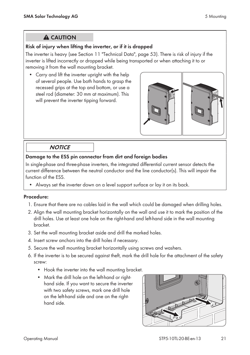 SMA STP 5000TL User Manual | Page 21 / 68