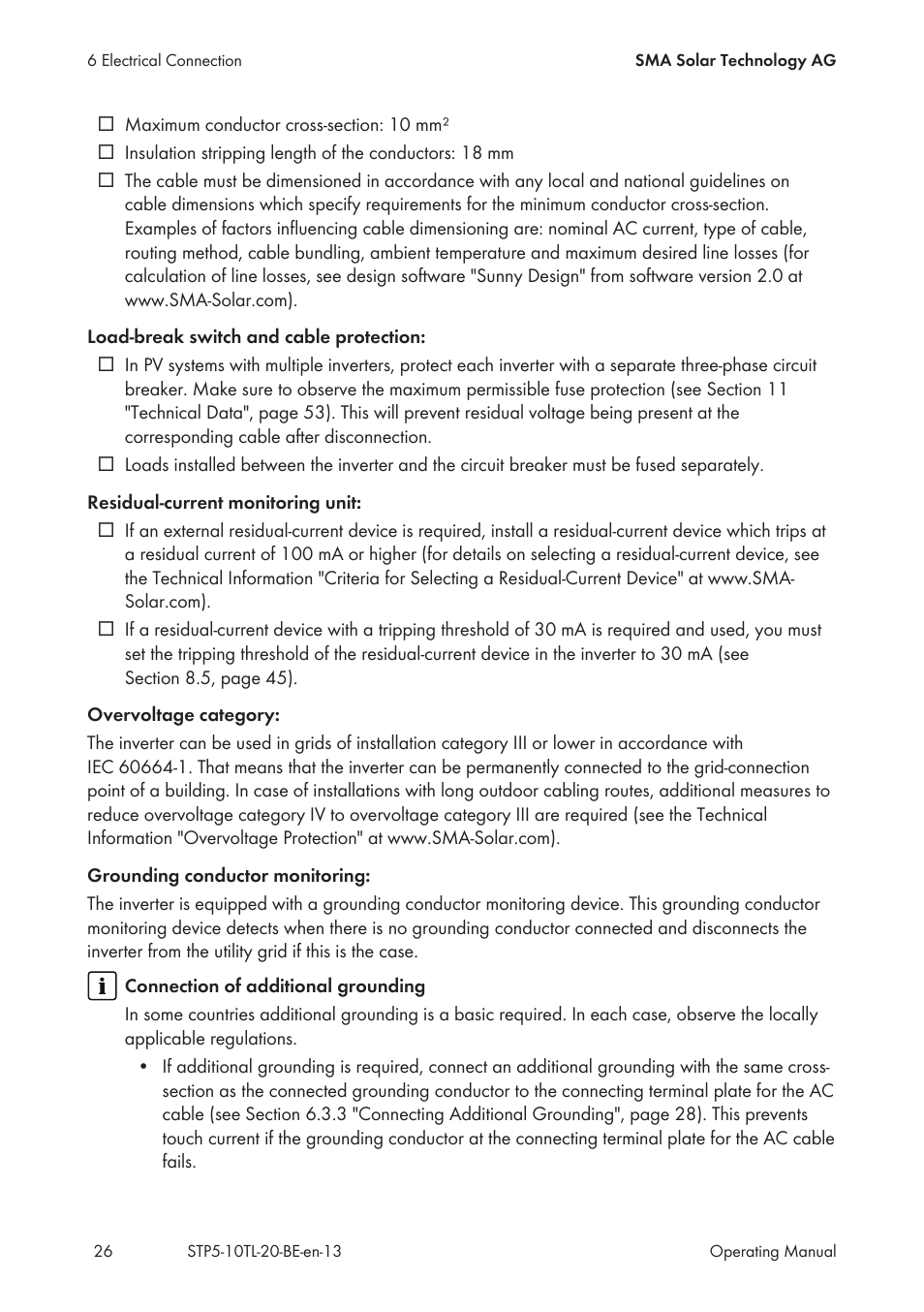 SMA STP 5000TL User Manual | Page 26 / 68