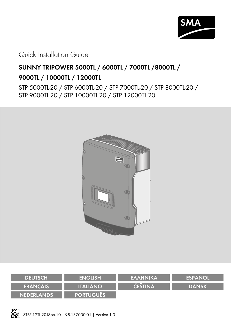 SMA STP 5000TL Quick Installation Guide User Manual | 28 pages