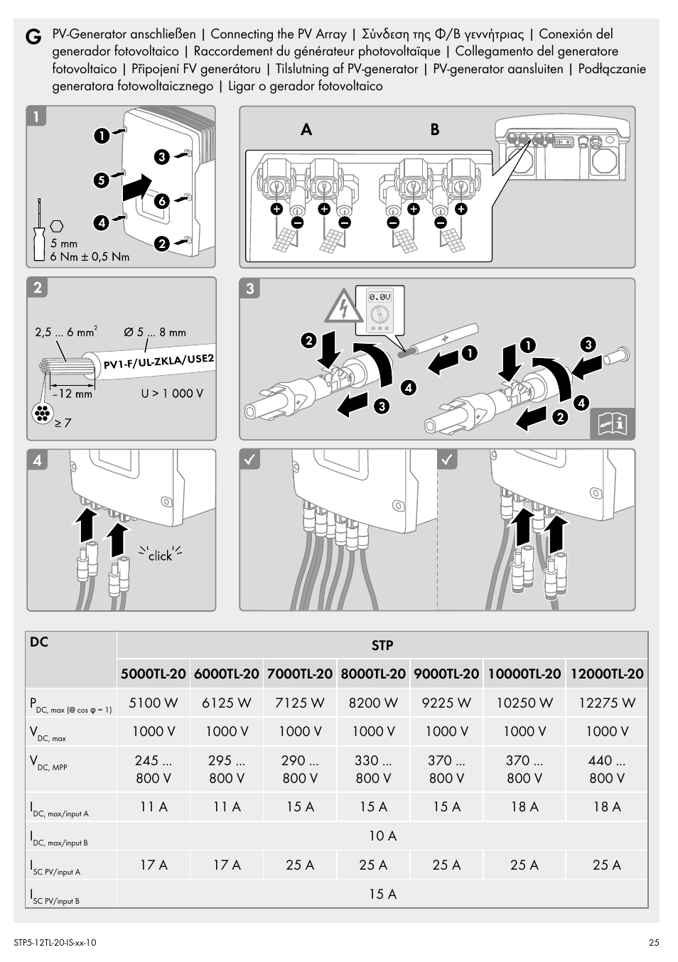 SMA STP 5000TL Quick Installation Guide User Manual | Page 25 / 28