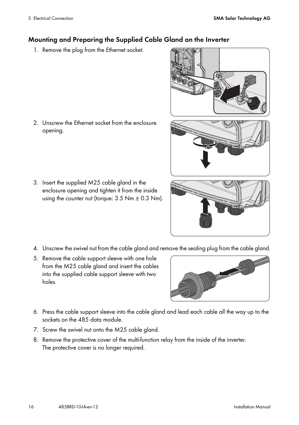 SMA 485 Data Module Type B User Manual | Page 16 / 24