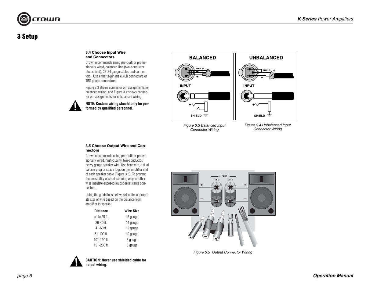 3 setup | Crown Audio CROWN K Series User Manual | Page 6 / 20