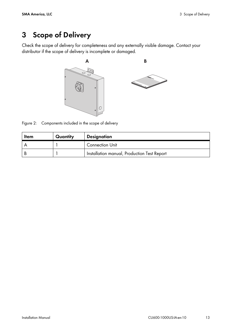 3 scope of delivery | SMA 600-US User Manual | Page 13 / 52