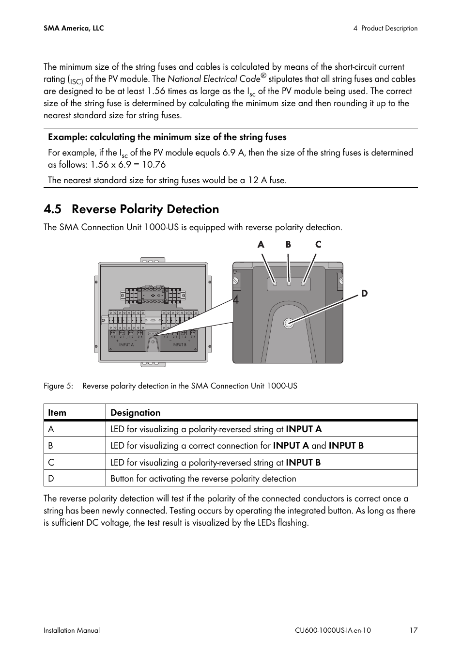 5 reverse polarity detection | SMA 600-US User Manual | Page 17 / 52