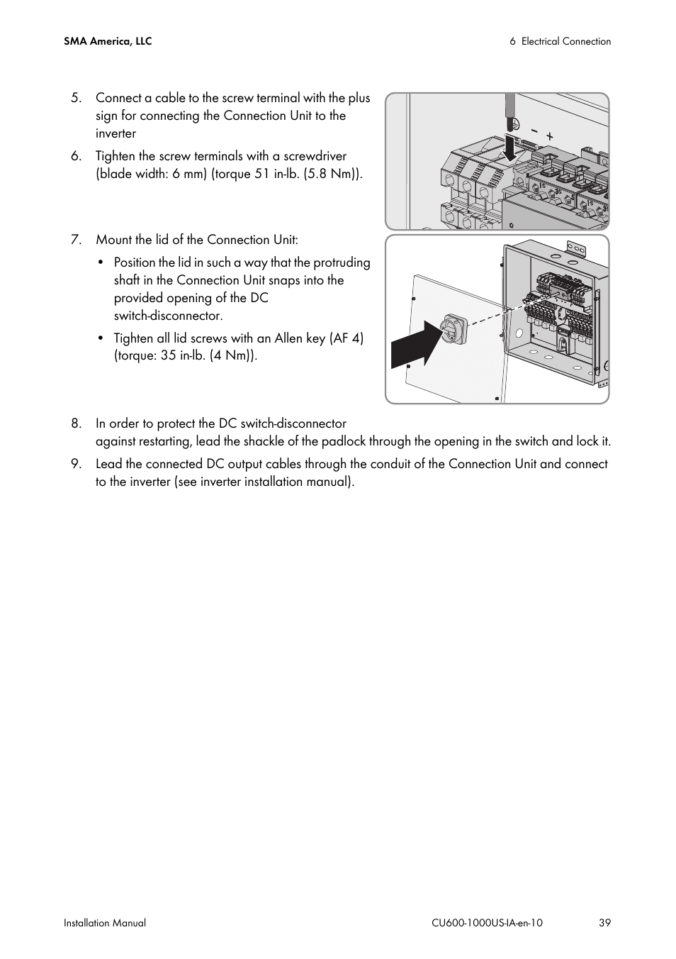 SMA 600-US User Manual | Page 39 / 52