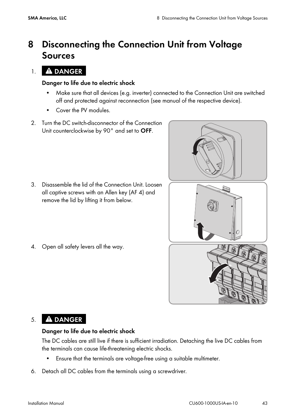 SMA 600-US User Manual | Page 43 / 52