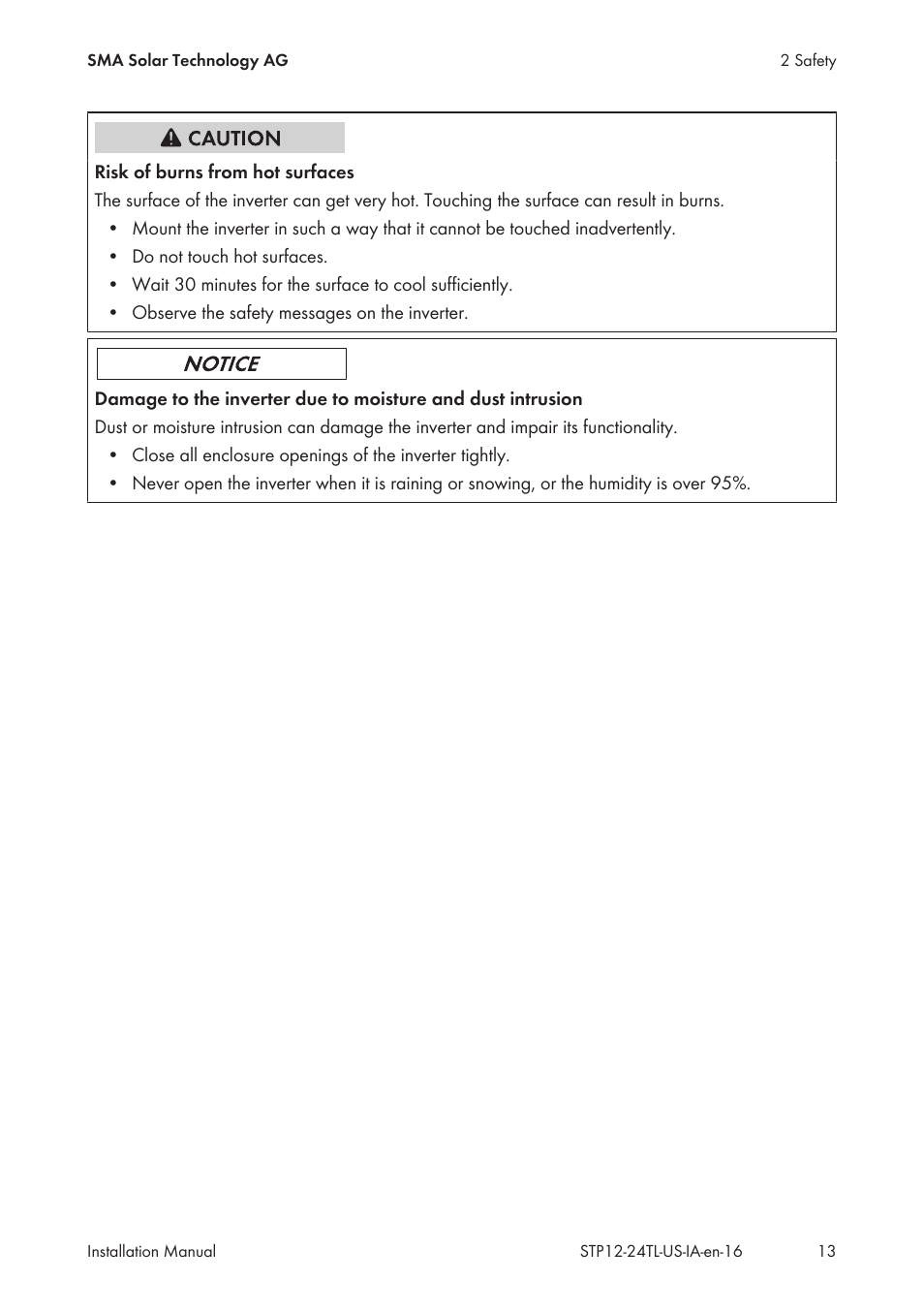 SMA STP 12000TL-US User Manual | Page 13 / 78