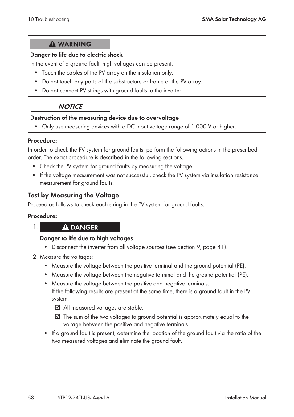 SMA STP 12000TL-US User Manual | Page 58 / 78