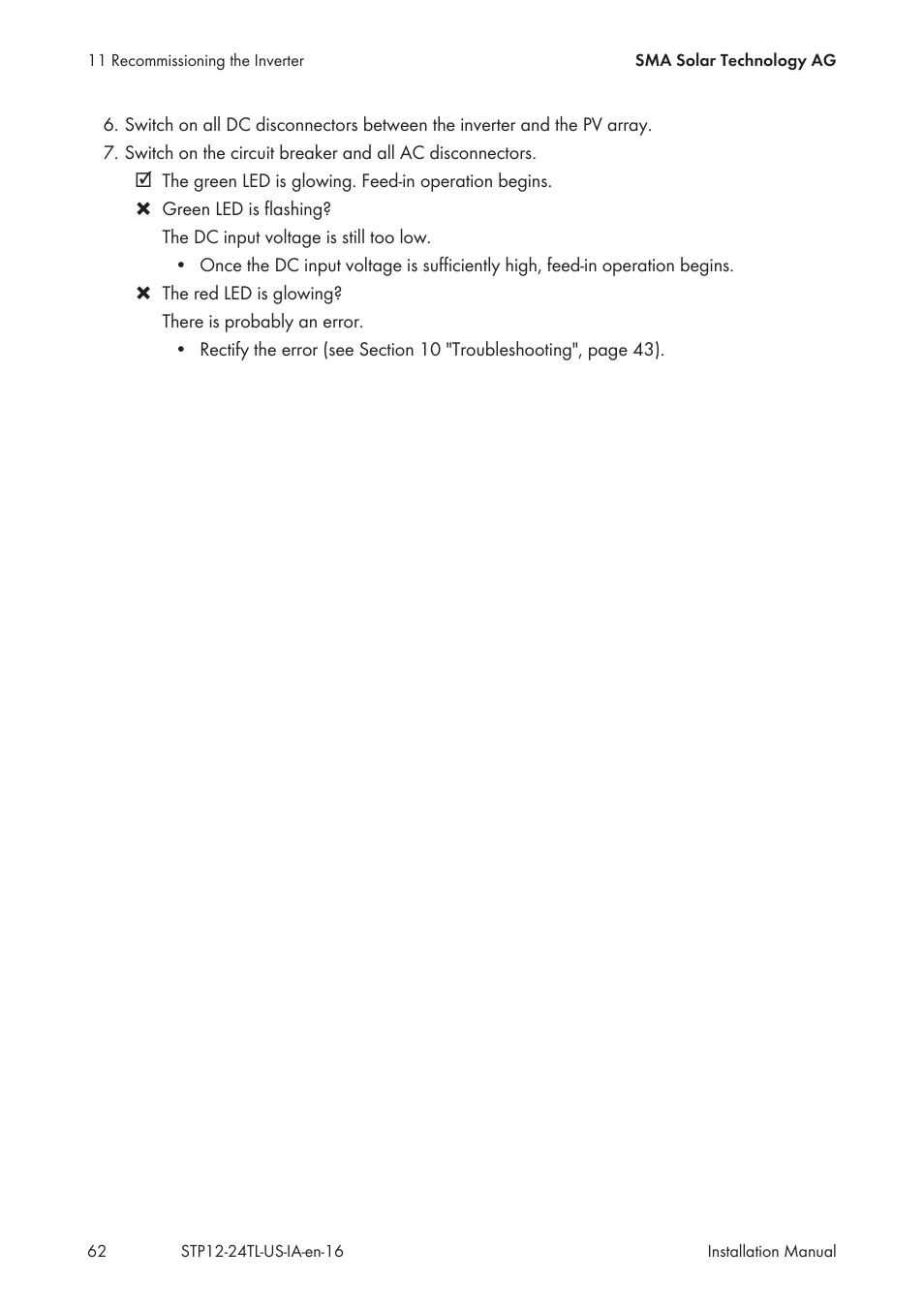 SMA STP 12000TL-US User Manual | Page 62 / 78