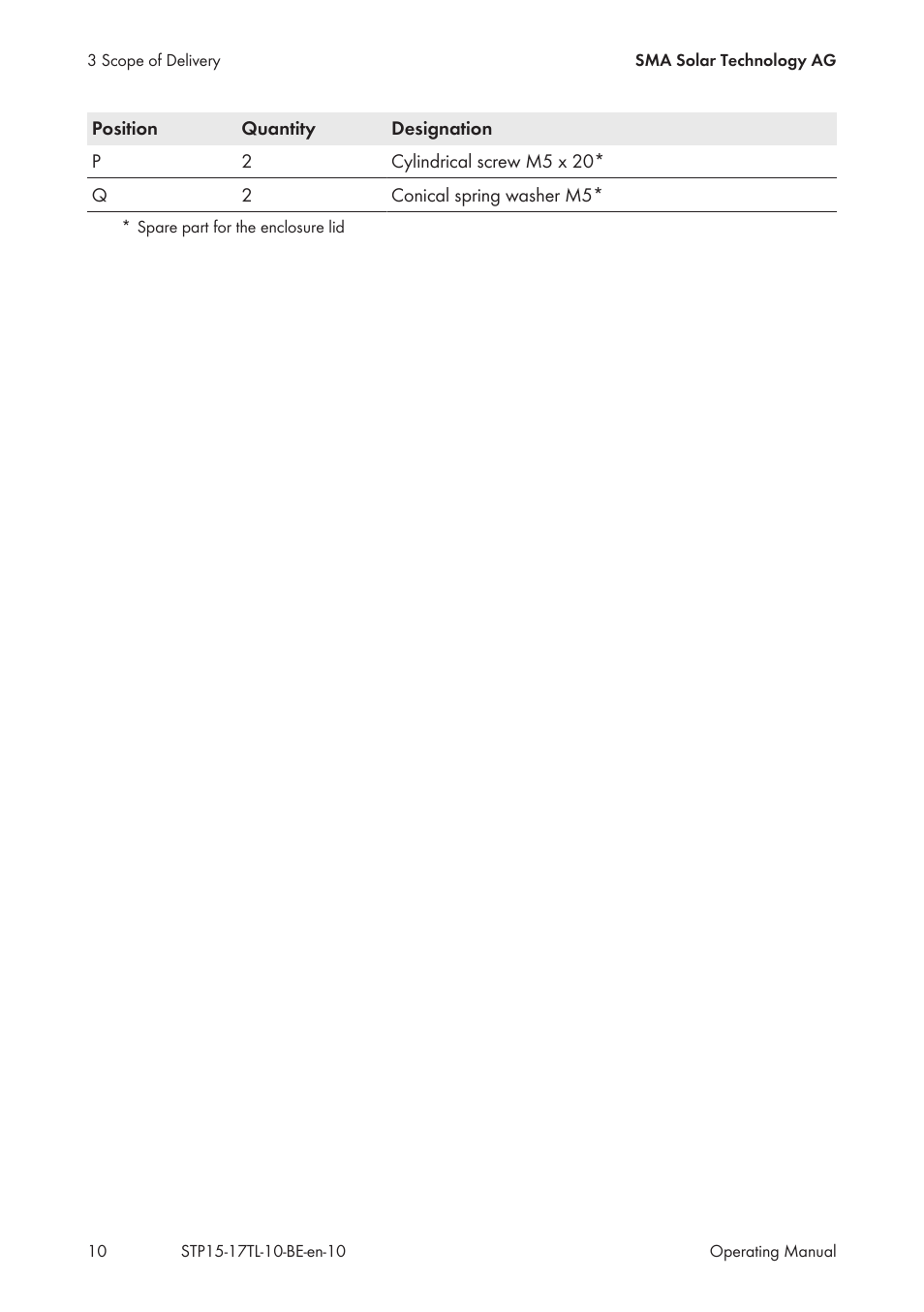 SMA STP 15000TL User Manual | Page 10 / 60
