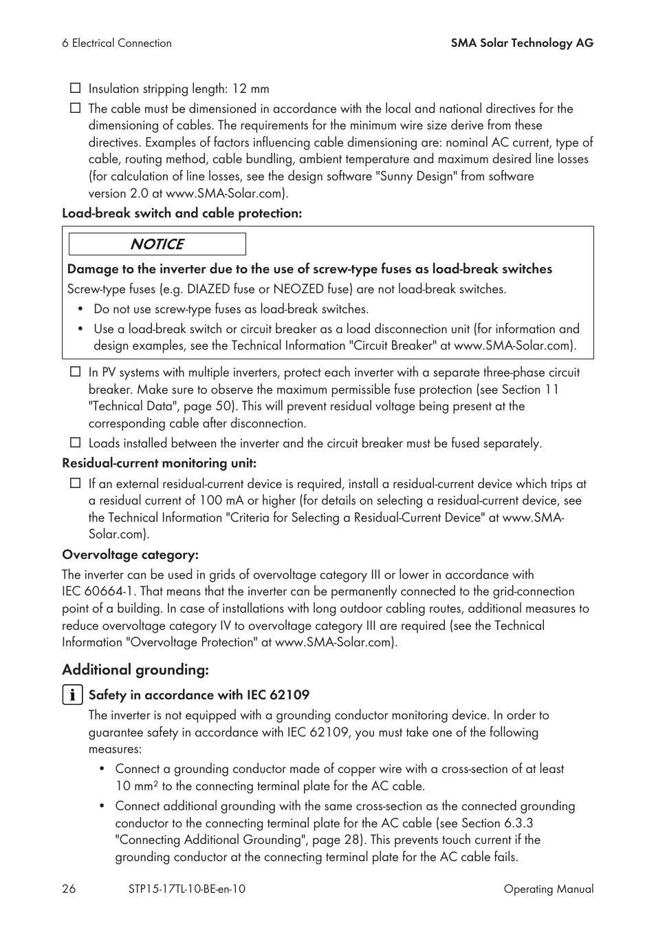 SMA STP 15000TL User Manual | Page 26 / 60