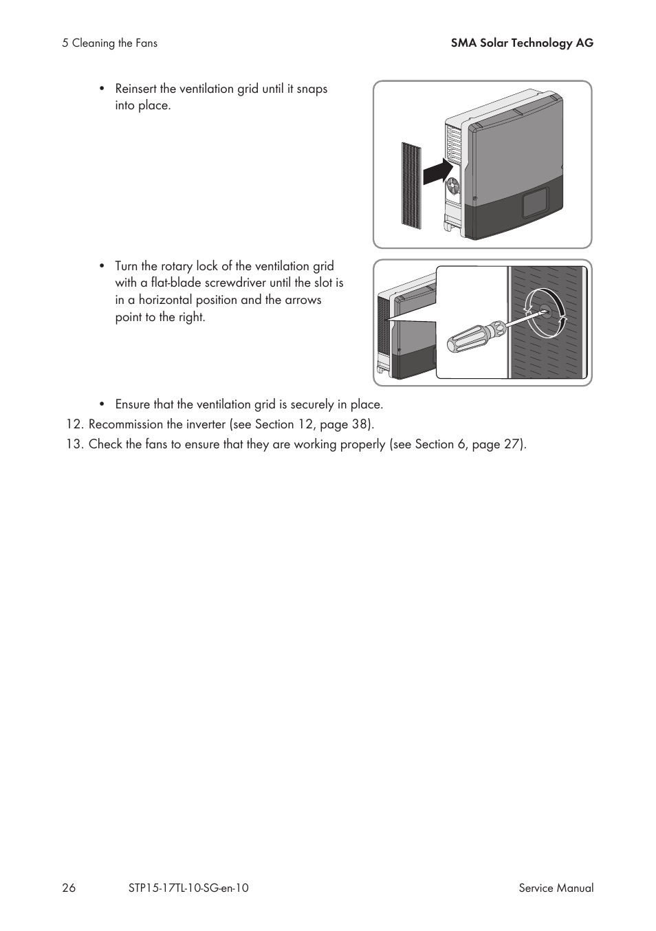 SMA STP 15000TL Service Manual User Manual | Page 26 / 46