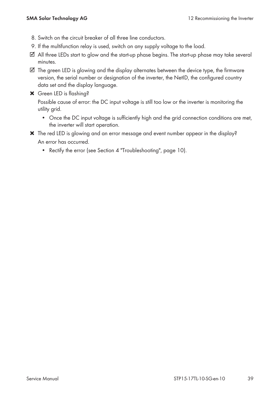 SMA STP 15000TL Service Manual User Manual | Page 39 / 46