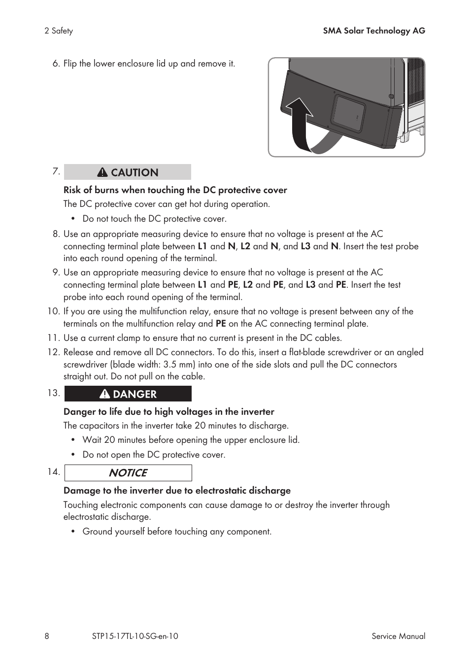 SMA STP 15000TL Service Manual User Manual | Page 8 / 46
