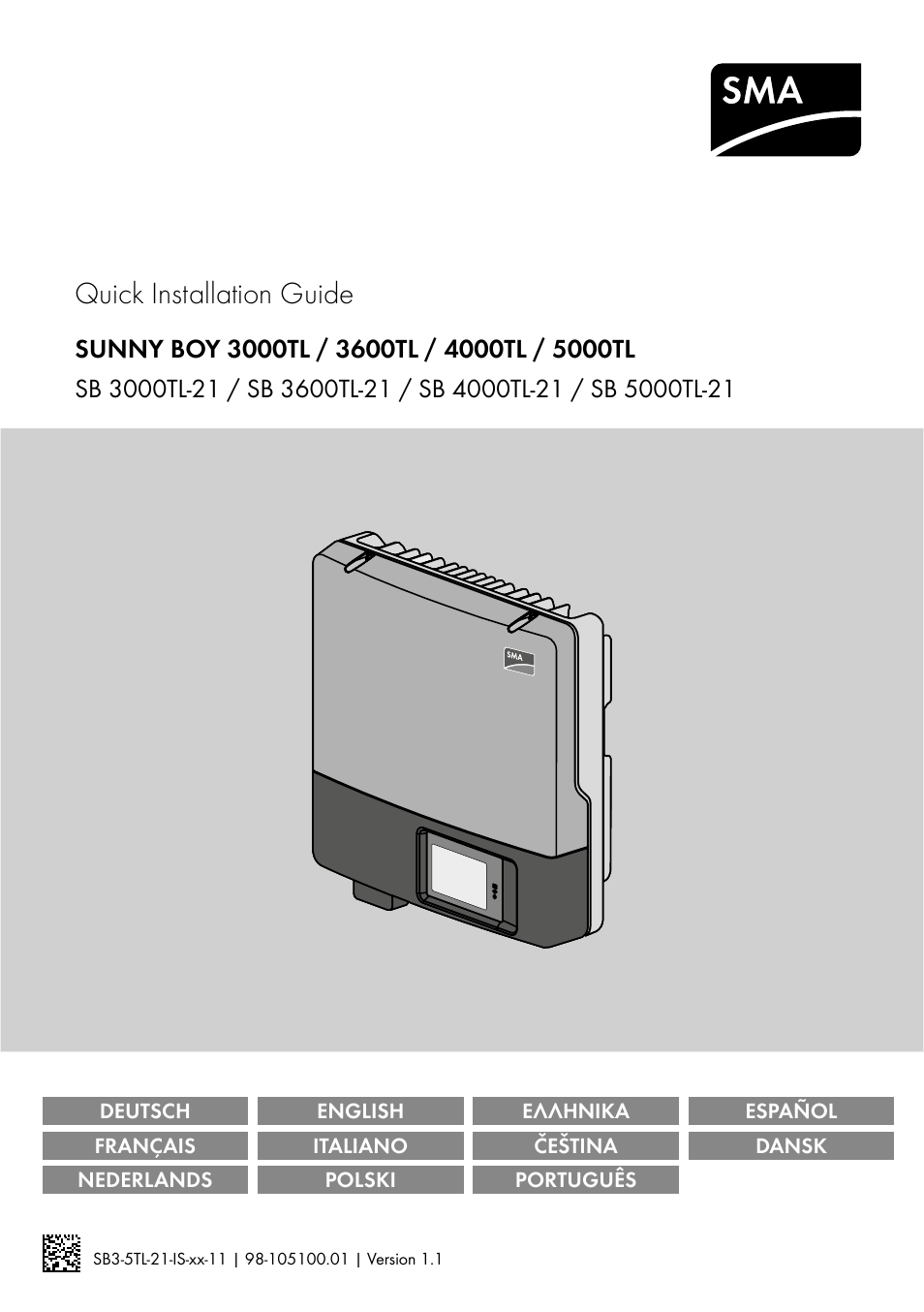 SMA SB 3000TL Quick Installation Guide User Manual | 32 pages