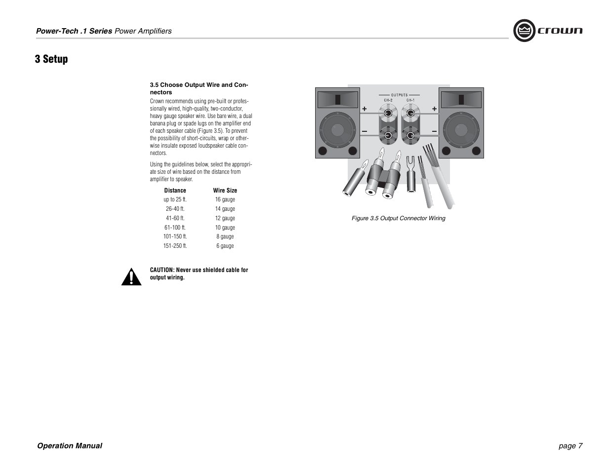 3 setup | Crown Audio Power-Tech 1.1 User Manual | Page 7 / 24