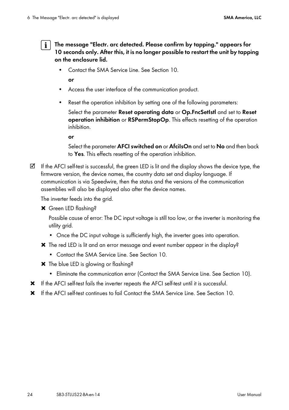 SMA SB 3000TL-US User Manual | Page 24 / 28