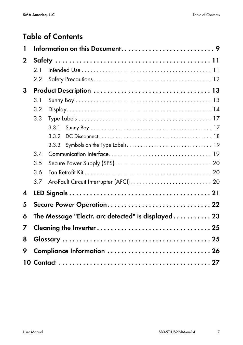 SMA SB 3000TL-US User Manual | Page 7 / 28