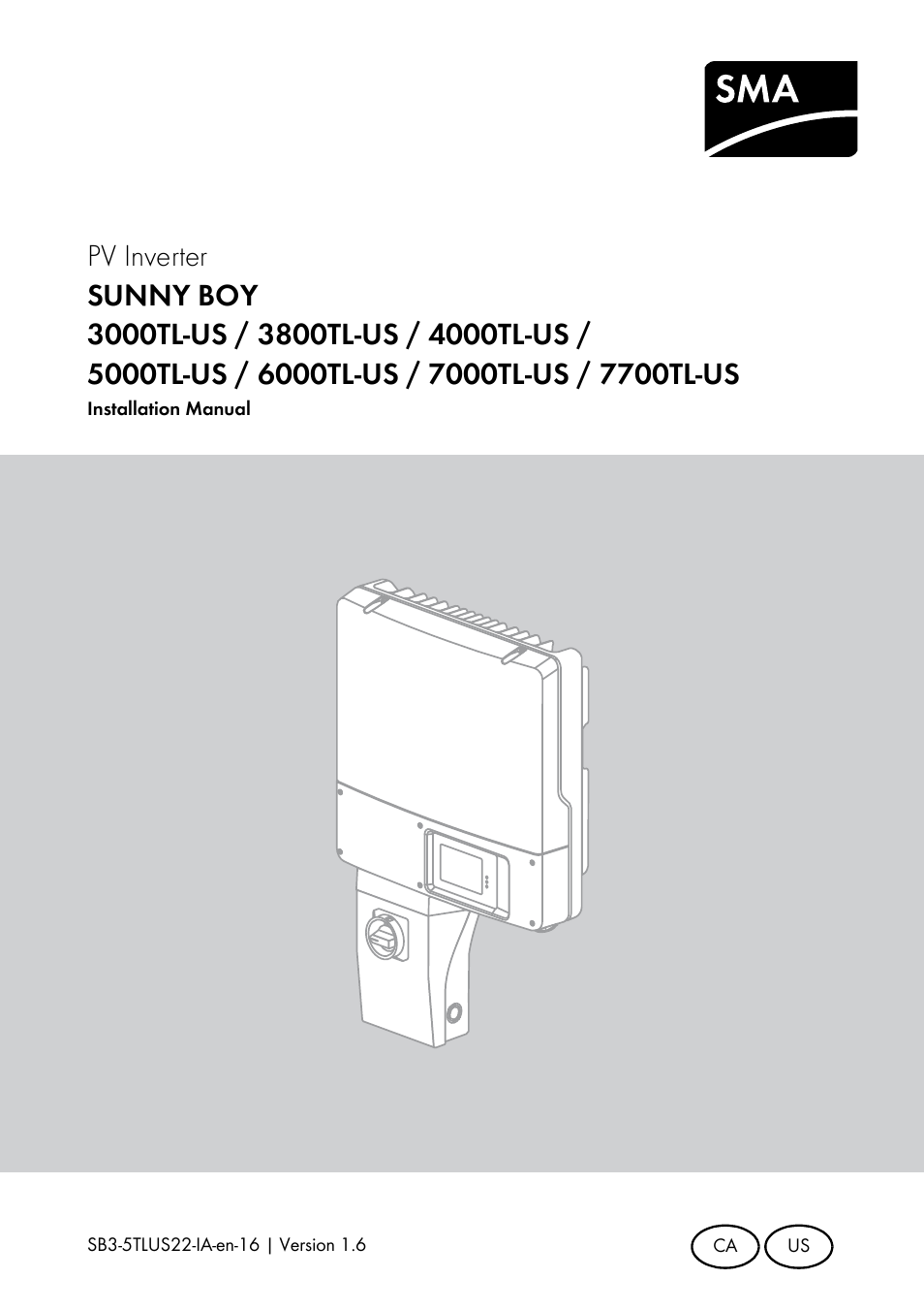 SMA SB 3000TL-US Installation User Manual | 96 pages