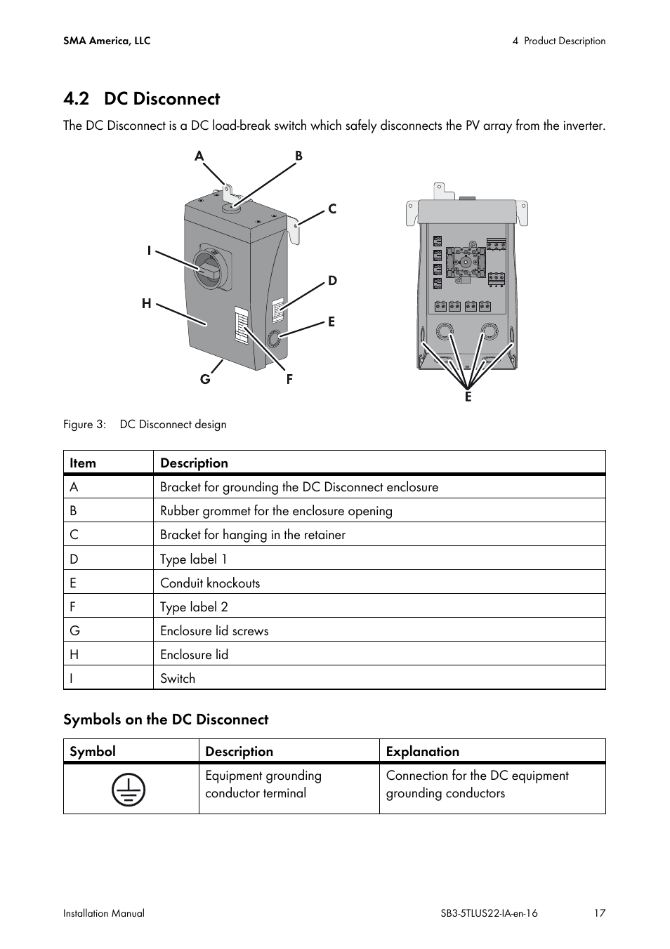 2 dc disconnect | SMA SB 3000TL-US Installation User Manual | Page 17 / 96