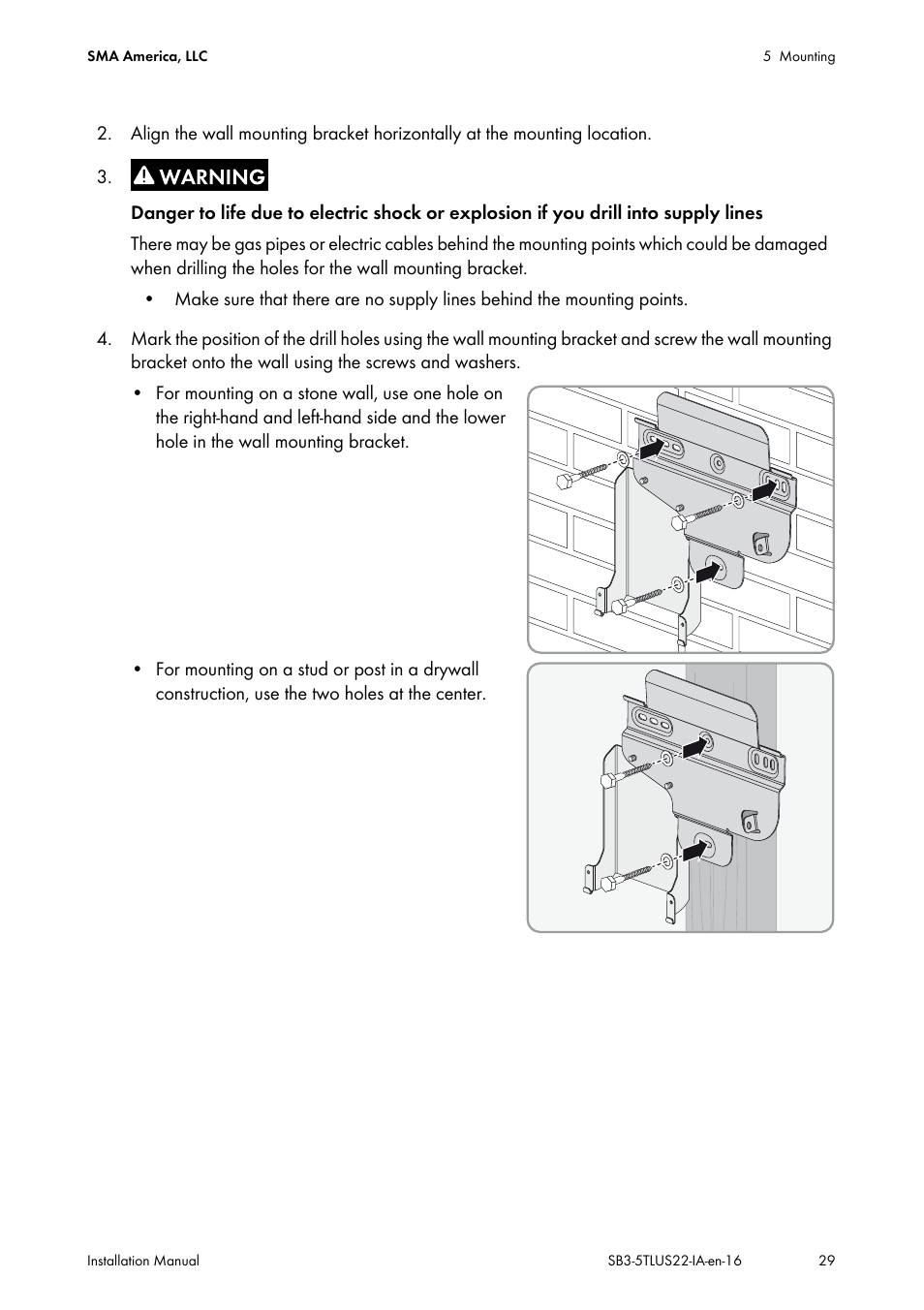 SMA SB 3000TL-US Installation User Manual | Page 29 / 96