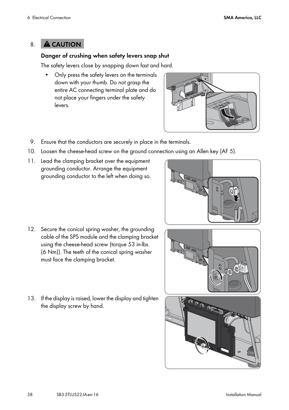 SMA SB 3000TL-US Installation User Manual | Page 38 / 96