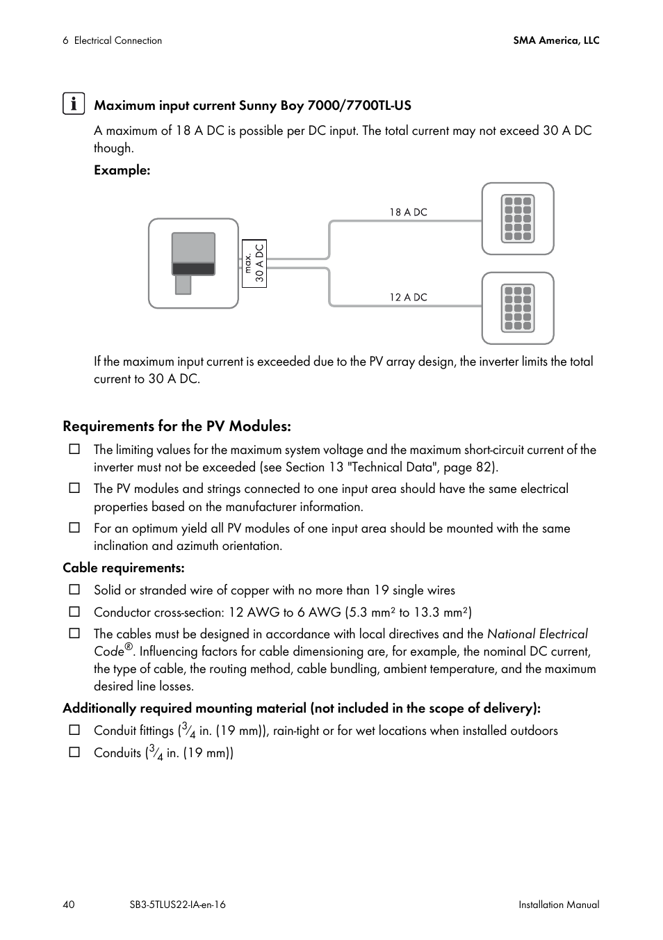 SMA SB 3000TL-US Installation User Manual | Page 40 / 96