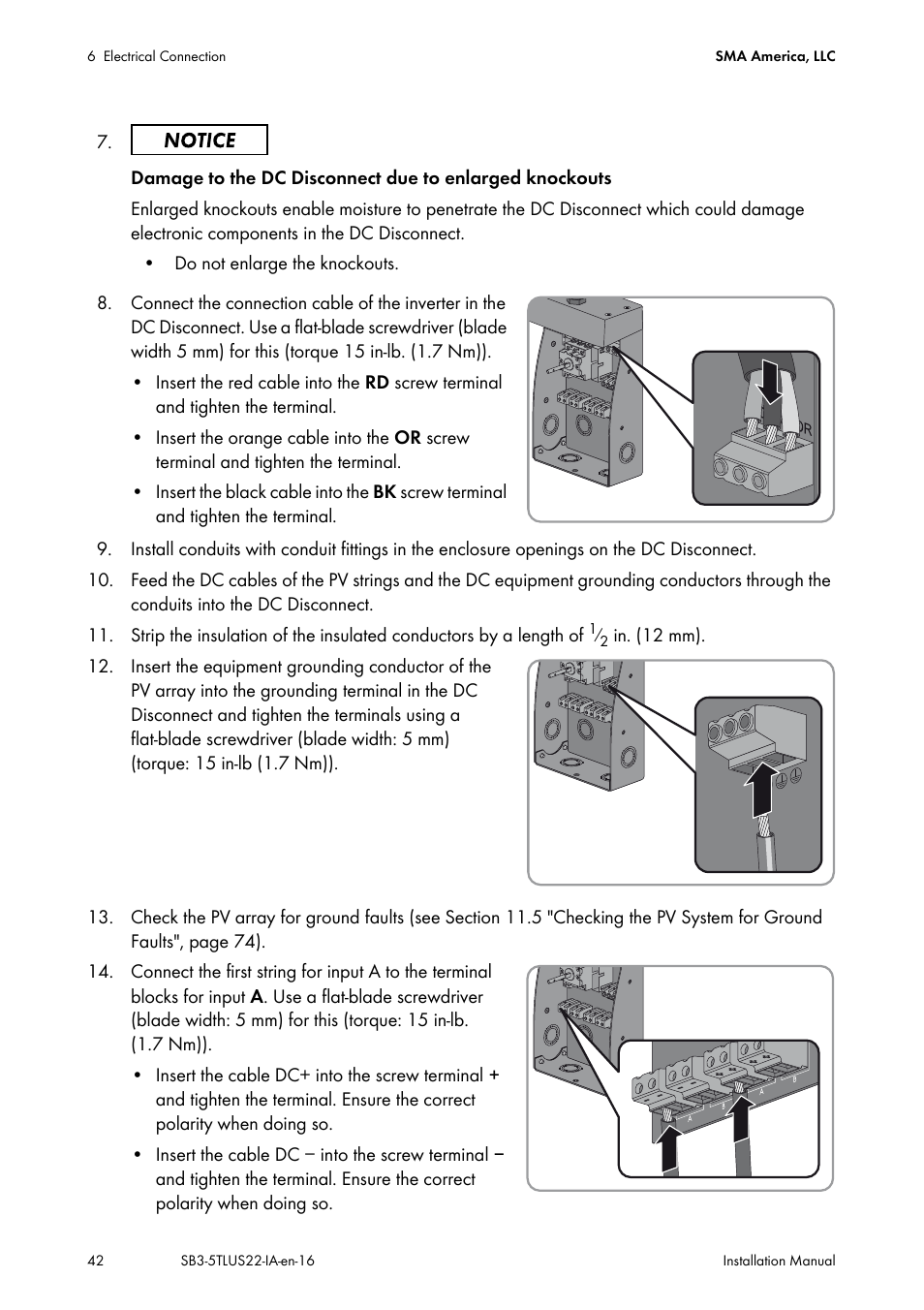 SMA SB 3000TL-US Installation User Manual | Page 42 / 96
