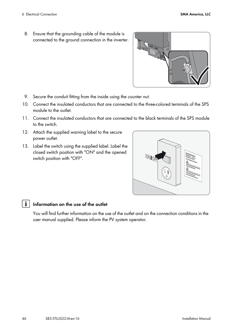 SMA SB 3000TL-US Installation User Manual | Page 46 / 96