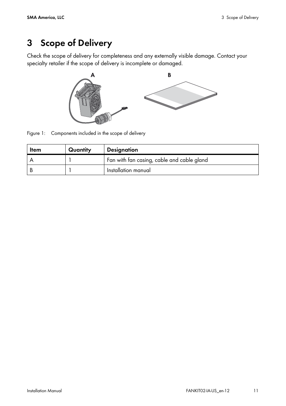 3 scope of delivery | SMA FANKIT02-10 User Manual | Page 11 / 24